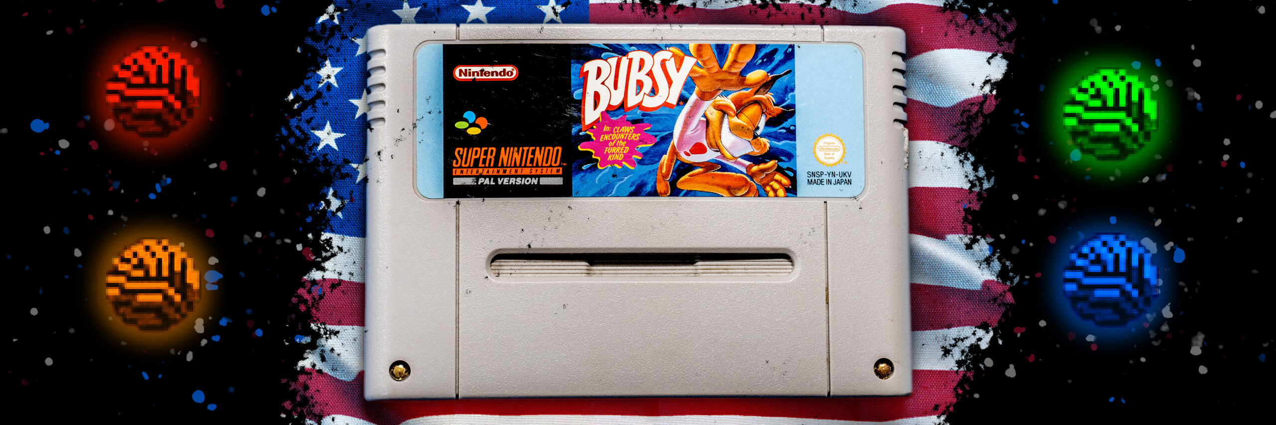 Bubsy videogioco SNES cartuccia